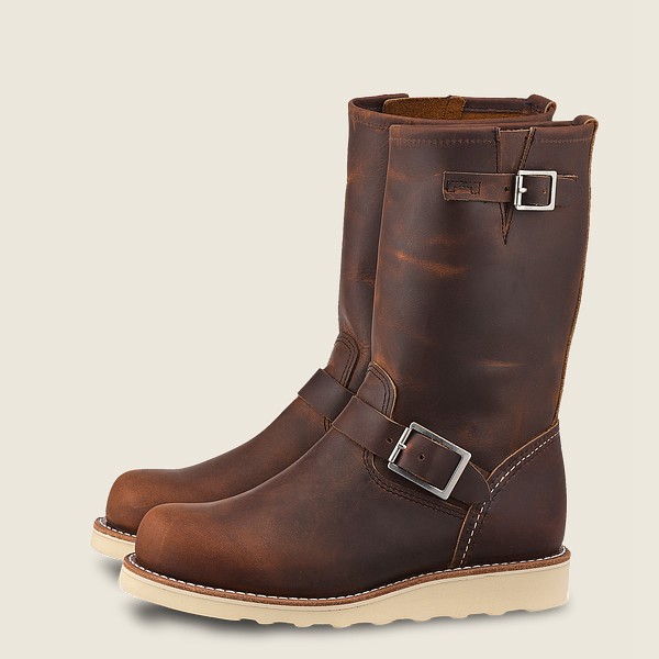 Bottes Red Wing Heritage - Classic Engineer - Tall Rough & Tough Cuir - Marron Foncé - Femme 059VRCE